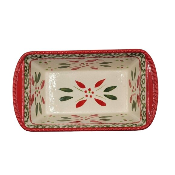 Temptations by Tara Holiday Christmas Mini Loaf Pan Baking Red 12oz 6"x3.5" Lid - Picture 5 of 8
